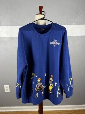 Disney Navy Kingdom Hearts Crewneck Sweater with Character Art